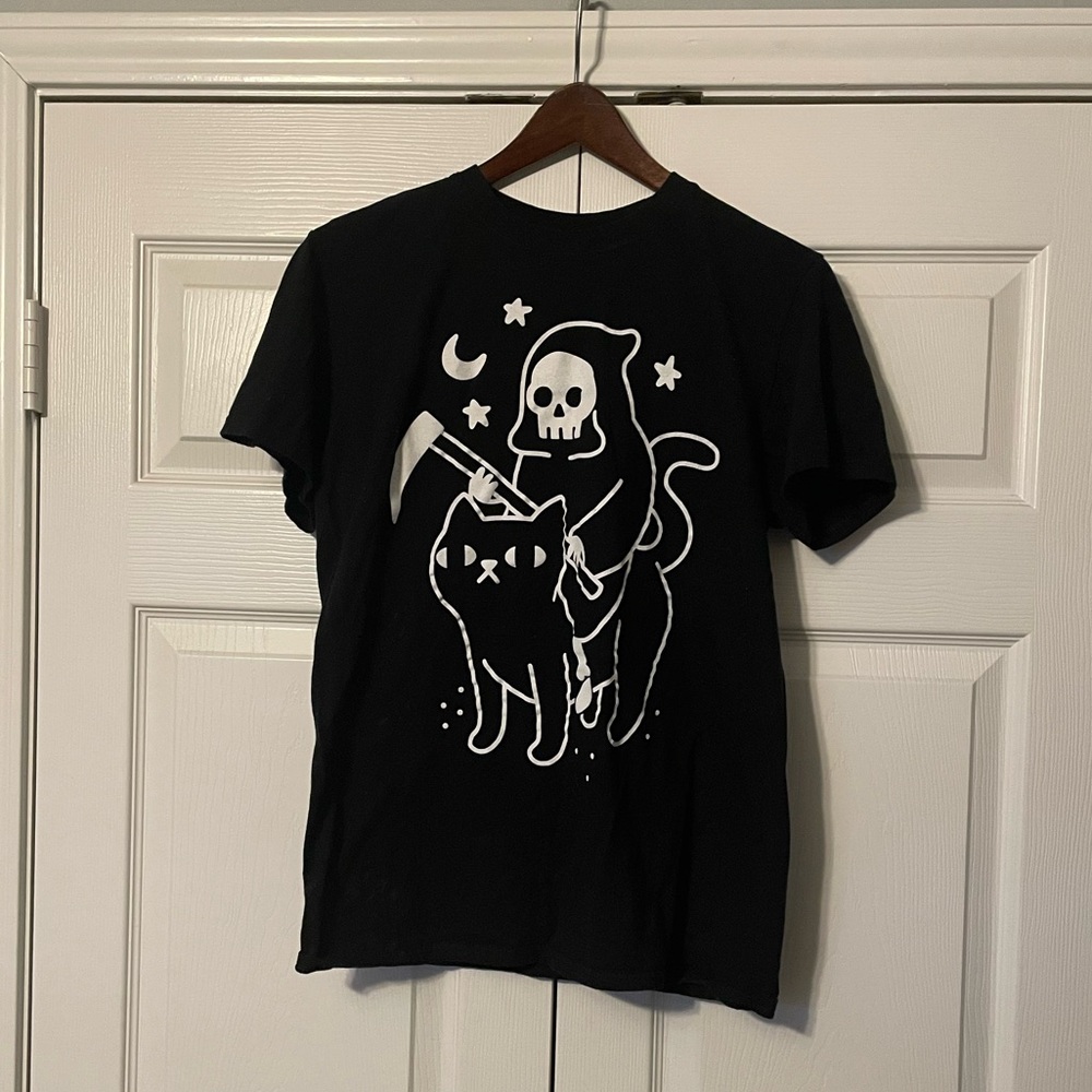 Grim Reaper and Cat Tee